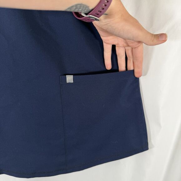Fabletics Scrub Top Women's XL Navy Blue Vneck Short Sleeve Pockets - Picture 5 of 8